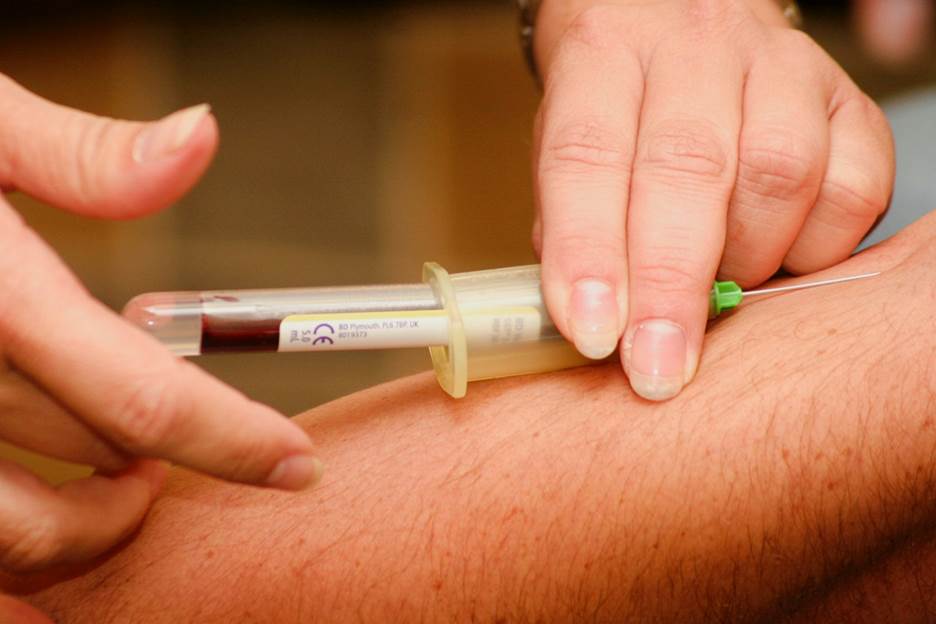 Withdrawing blood to run a blood test
